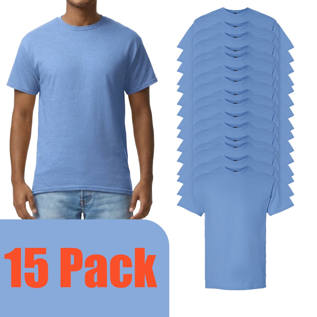 Gildan Adult's Ultra Cotton T-Shirt, Short Sleeve Craft & DIY Carolina Blue Blank Casual Shirt
